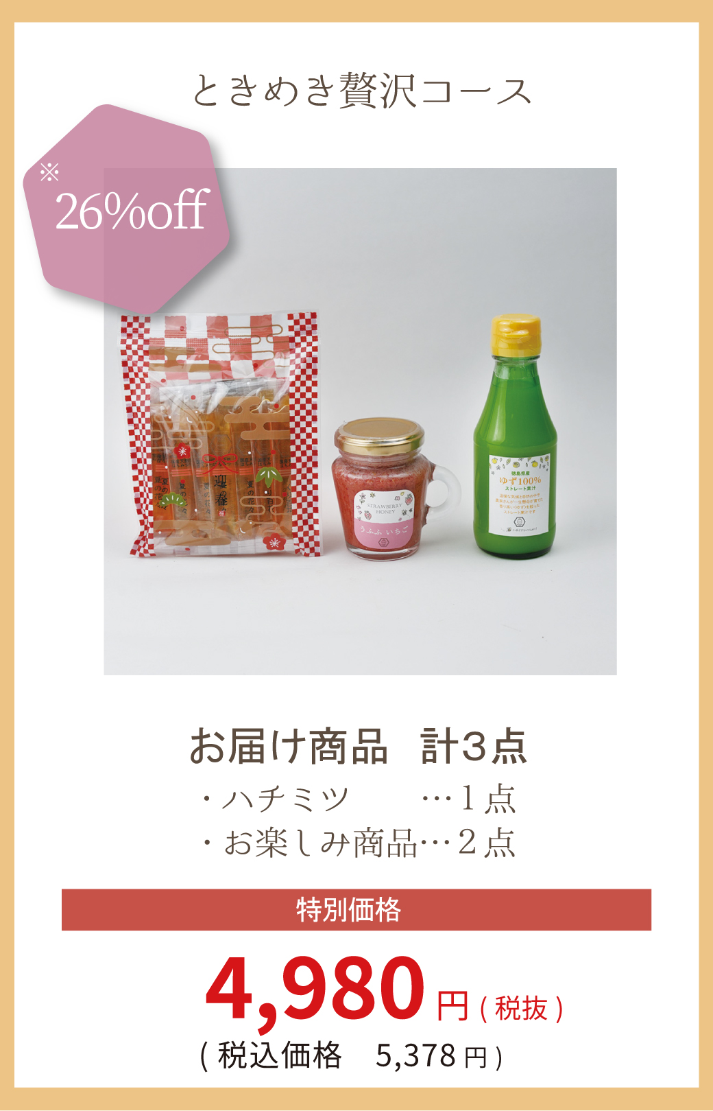 お楽しみ便】わくわくご褒美コース(2点お届け) みつばちのーと お楽しみ便】わくわくご褒美コース(2点お届け) みつばちのーと