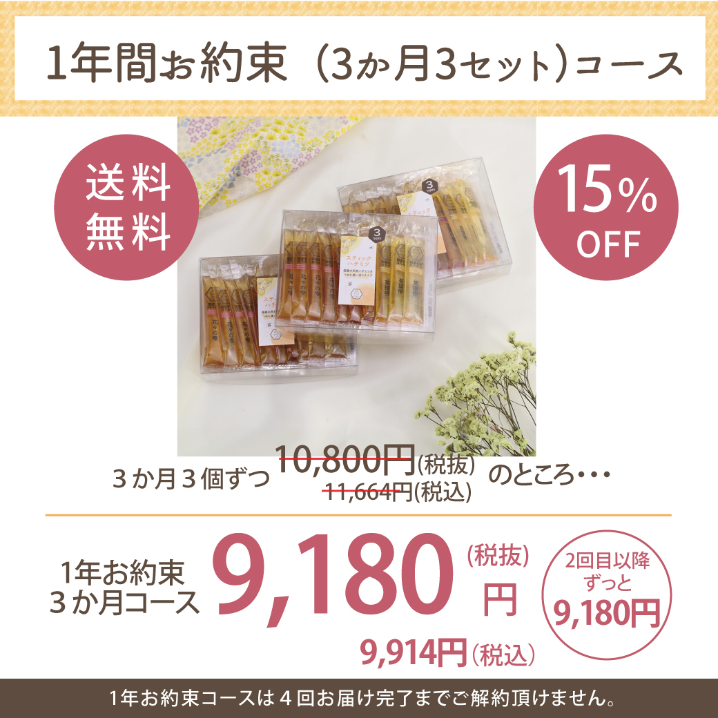 スティックハチミツ定期便価格表