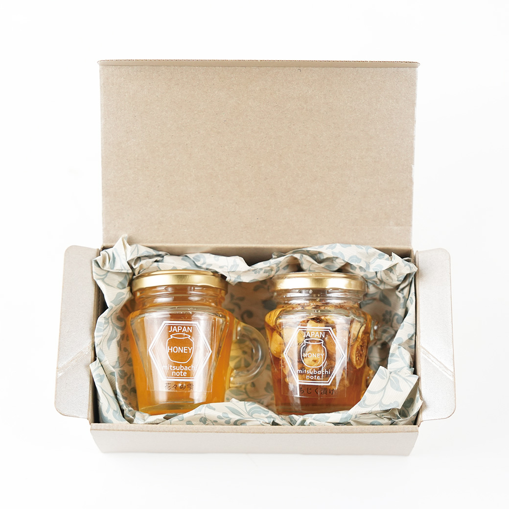 花々の雫といちじく漬けギフトセット（ボックス・巾着） みつばちのーと