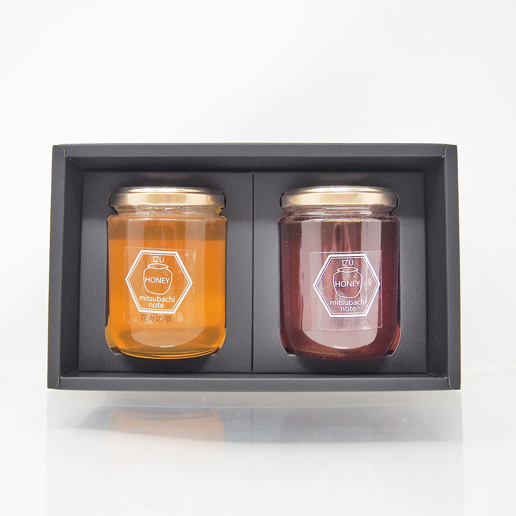 102]はちみつ2本セット(花々の雫・清夏の薫り 各300g）化粧箱付き