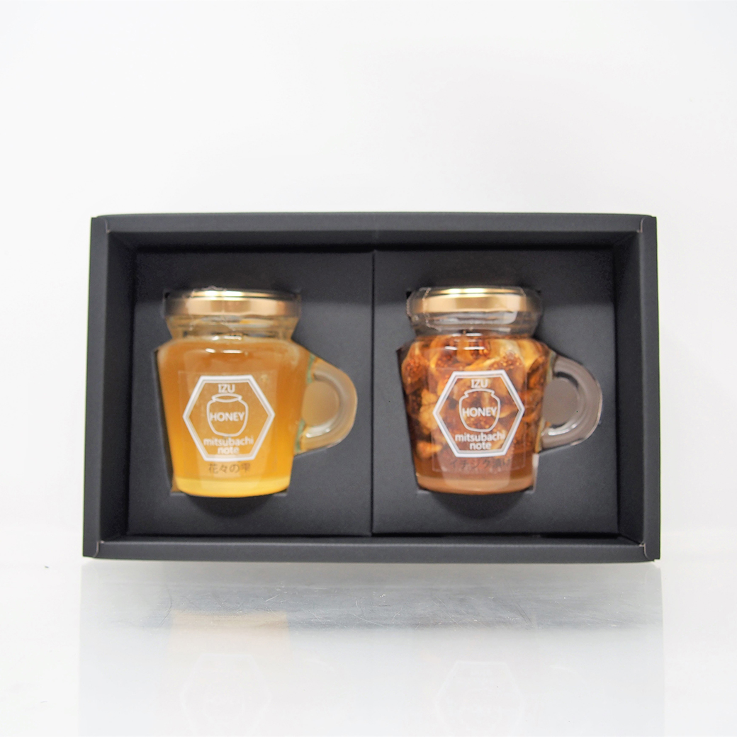 302] はちみつ2本セット（花々の雫・いちじく漬け 各120g）化粧箱付き