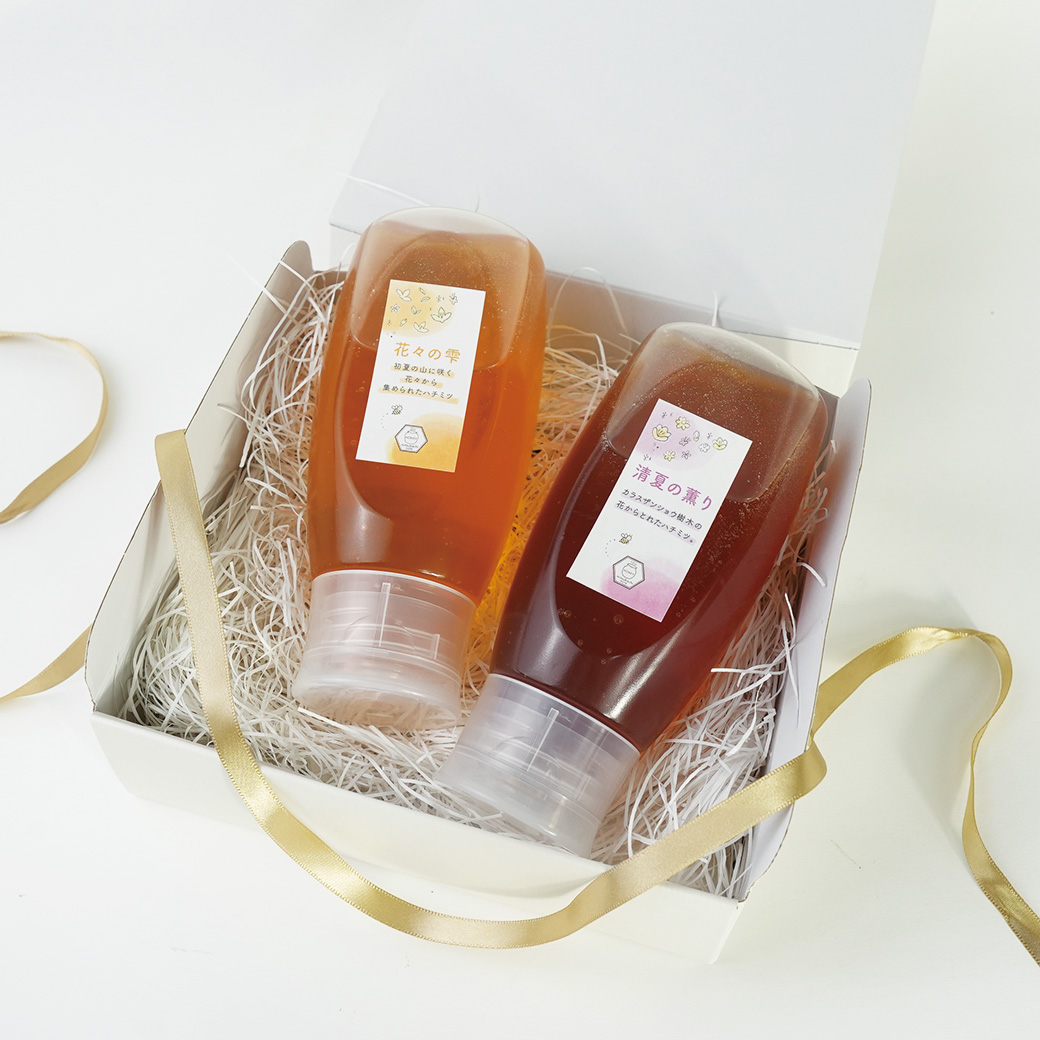 502]はちみつ2本セット（花々の雫・清夏の薫り チューブタイプ各500g