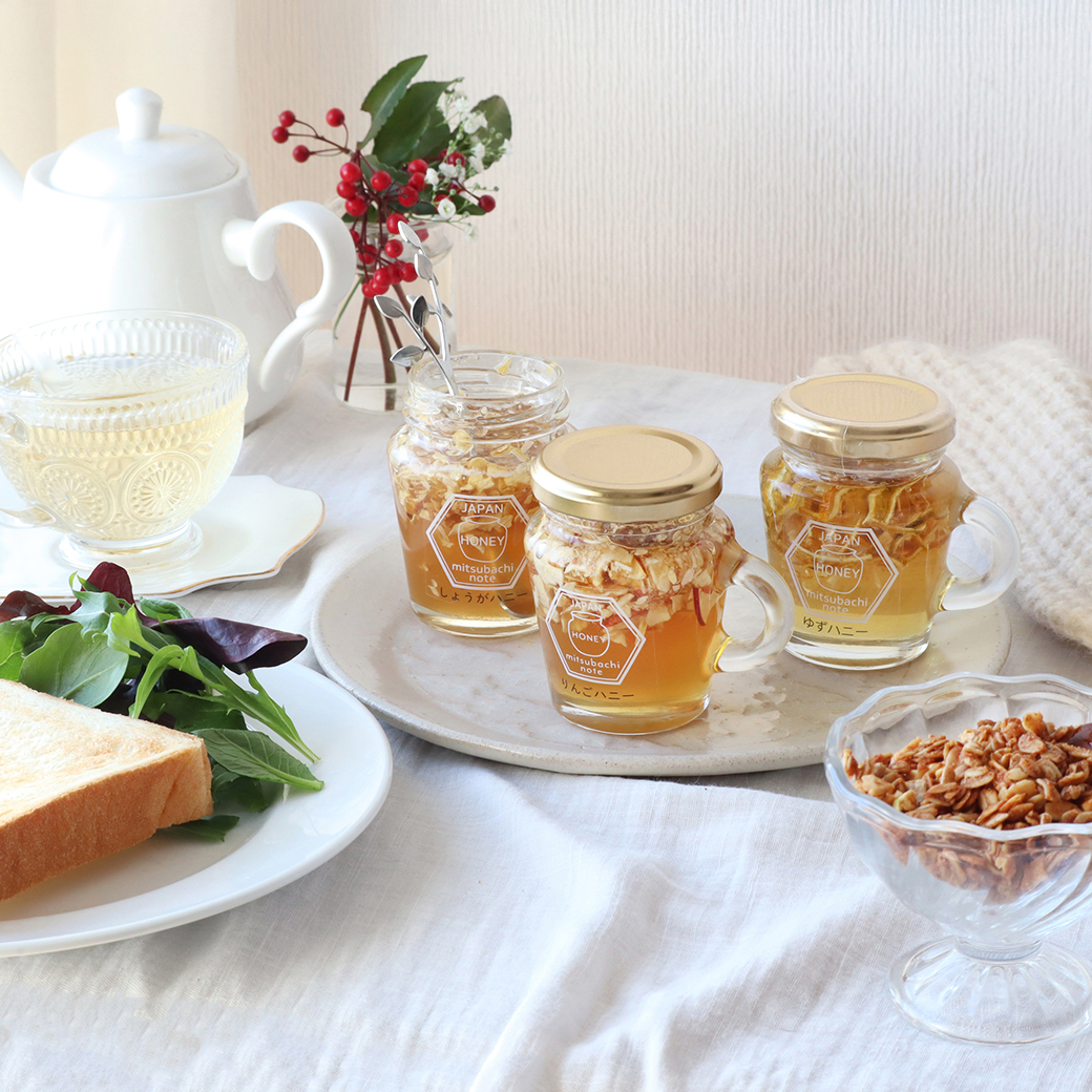 みつばち　りんご詰め合わせ 期間限定】あったまりたい～ハチミツ漬け3種セット～ゆず・しょうが